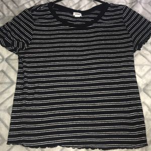 Garage striped tight crop top